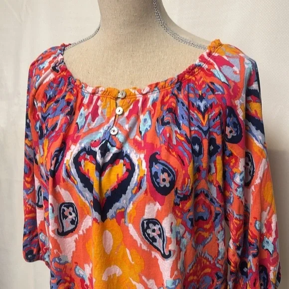 Tribal Vibrant Multicolor Women's Top - Picture 3 of 10